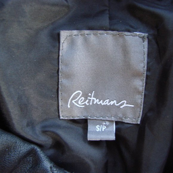 Black Faux Leather Moto Jacket Zippers Ribbed Size Small - Picture 3 of 12